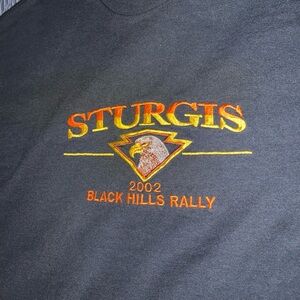 Vintage Black Embroidered Tee